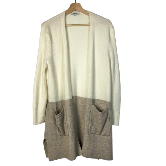 Madewell Kent Colorblock Cozy Yarn Wool Open Front Cardigan Sweater XS - Picture 5 of 6